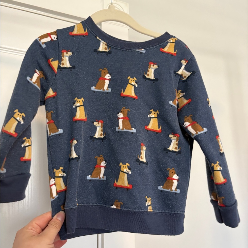 Kids' Blue Dog Print Sweatshirt